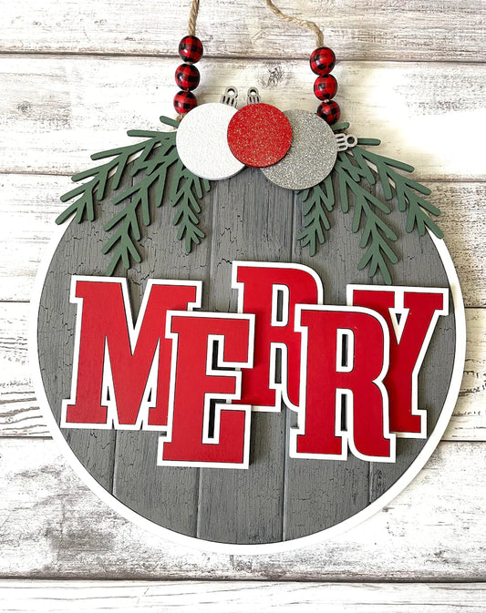 Merry 18" Door Sign